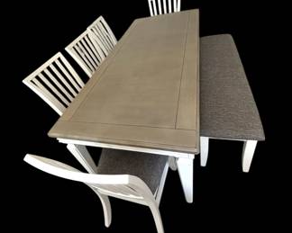 Gray White Dining Table Set