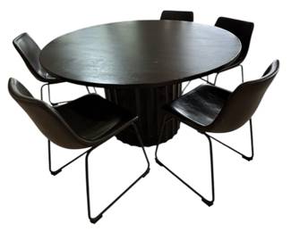 Round Black Dining Table Chairs