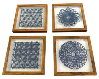 4 Framed Shadow Box Paper Wall Decor