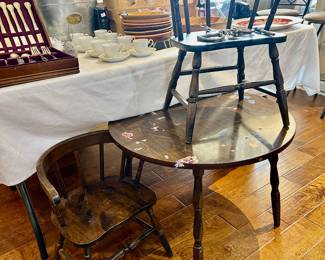 a child’s table and set of 2 chairs