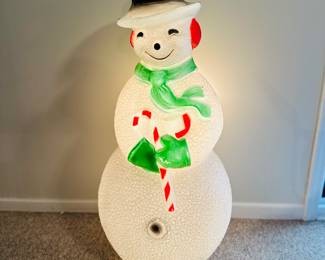 Vintage Blow Mold Union Snowman