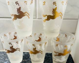 Libby vintage golden horses Cavalcade