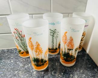 Blakely oil and gas frosted vintage tumblers