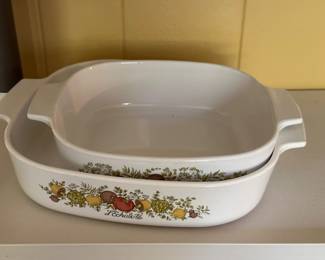 CORNING WARE LE-ECHALOTE Spice of Life Dish w/ Glass Lid