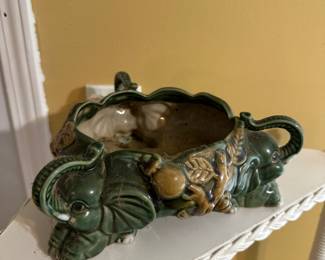 Vintage Jade Elephant Planter