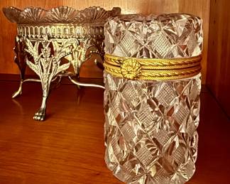 Cut crystal French ormalu box