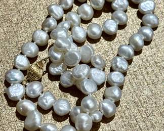 Natural sea pearls and 14k