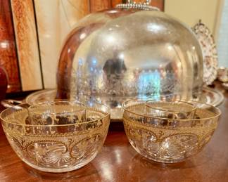 Stunning gold etched caviar bowls