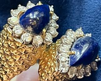Diamond and lapis bypass ring