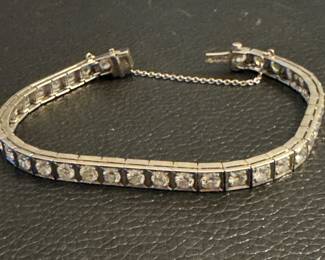 White gold diamond line bracelet appraised at $7000