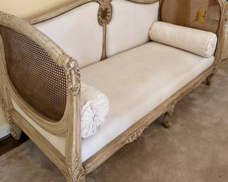 Stunning mid 1800s French caned daybed/sofa