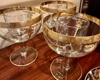 Gilt etched caviar stems