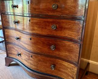 George III serpentine inlay chest 1880s