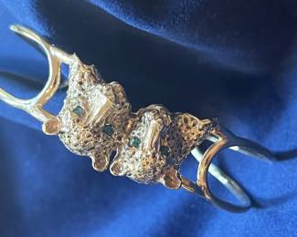 Leopard cuff in 14k