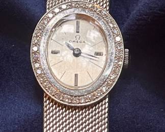 Omega white gold watch