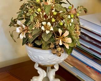 Vintage Jane Hutcheson for Gorham Fleurs des Siècles LARGE Dolphin Bisque Flower Arrangement