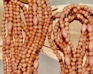 Antique torsade of angel skin coral!!!