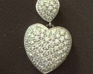 Large diamond heart pendant