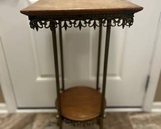 antique brass plant stand