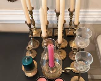 Large Selection of Brass Candlesticks