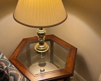Table Lamp and MCM Side/Accent Table