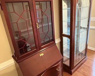 Chippendale Secretary Desk and Curio Cabinet