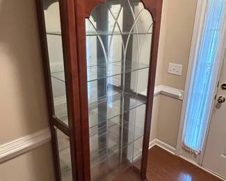 Mirror Back Curio Cabinet w/ Side Entry