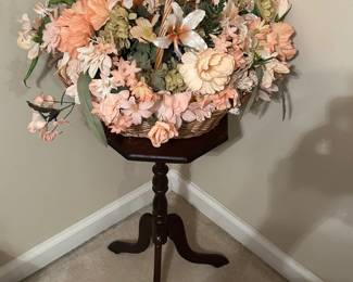 Silk Flower Arrangement and Plant Stand