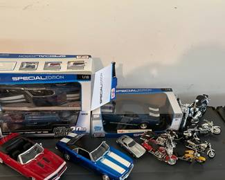 Die Cast Cars and Motorcycles
