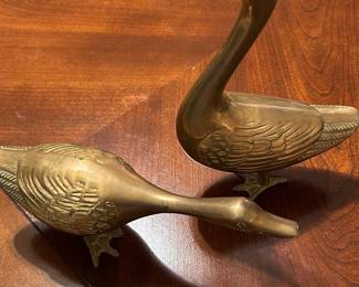 Brass Geese Figurines