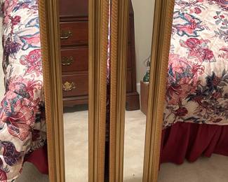 Matching Rectangle Gold Framed Mirrors