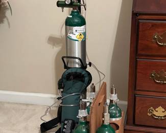 Oxygen Tanks and Cart