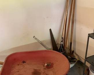 Yard Tools and Wheelbarrow