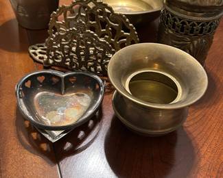Brass Bowls, Napkin Holder and Jars