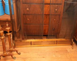 Fireplace Screen with Andirons