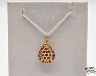 616 18k Gold and Ruby Pendant, 1.2g