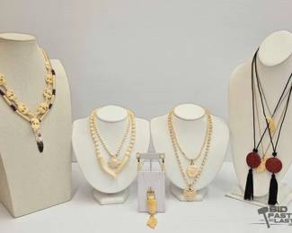 1036 Bone Carved Necklaces, Earrings and Pendants