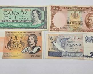 1704 4 Foreign Currency Bank Notes