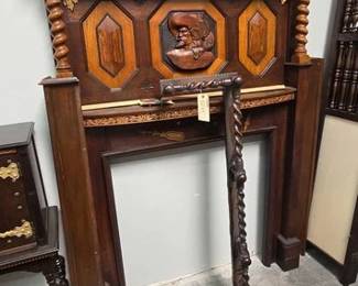 2024 Carved Wood Fireplace Mantle