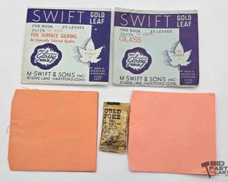 1232 2 Swift Gold Leaf Books Gold Poke Bag