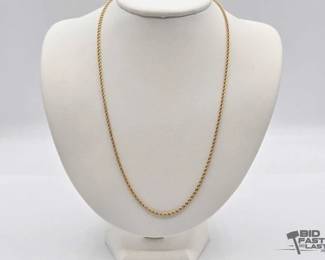 708 14k Gold Rope Chain, 9.2g
