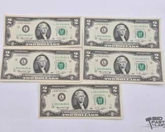 1540 5 1976 $2 Bills