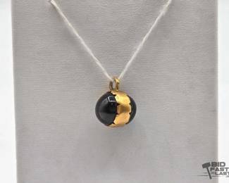 610 18k Gold and SemiPrecious Stone Pendant, 2.7g