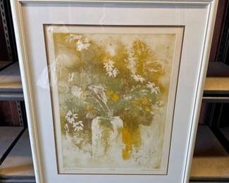 6000 Artist Signed Flowers in Vase Painting