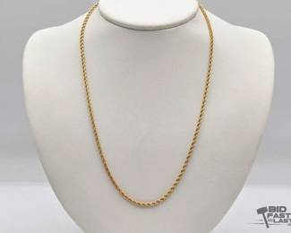 600 18k Gold Rope Necklace, 11.5g