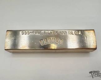1252 .999 Fine Silver 100 TR. OZ. Tentex Bar