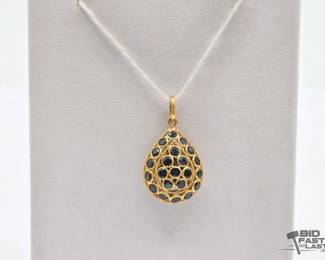 612 18k Gold and Sapphire Pendant, 1.5g