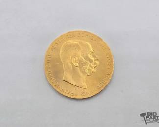 1210 1915 Australian 100 Corona Gold Coin, 33.8g