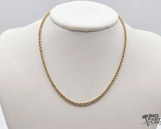 714 14k Gold Rope Chain, 7.8g