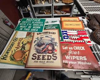2200 Collection of Metal, Wood and Paper Signs